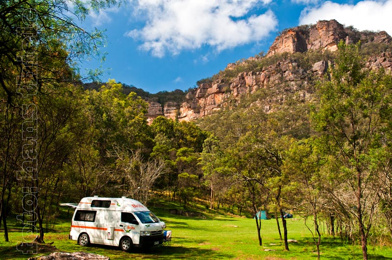 Wollemi NP: Campground von Newnes