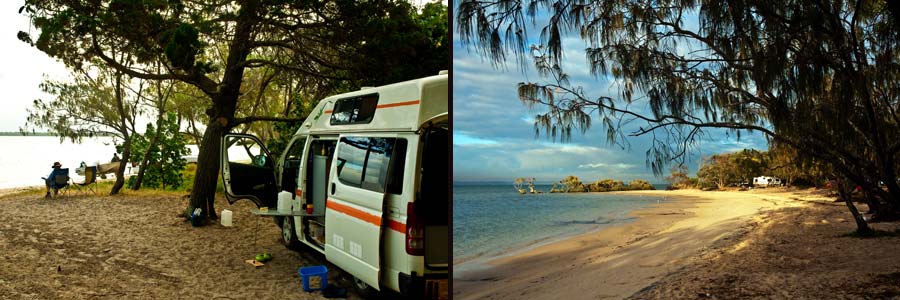 Camping am Inskip Point. Rainbow Beach
