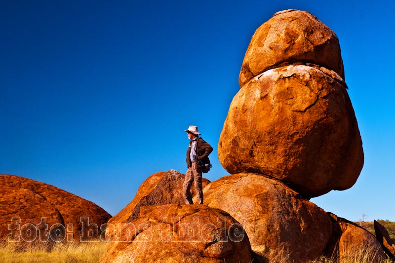 Devils Marbles, Teufelsmurmeln, Karlu Karlu: 3 Granitkugel übereinander