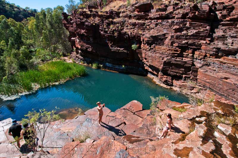 Karijini NP: ein zauberhafter Pool in der Dales Gorge mit den Fortescue Falls